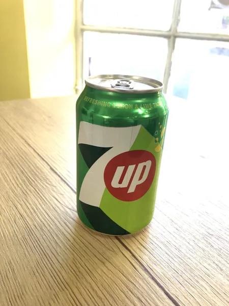 Canned Drinks 7up - Japanese dish at Iyasaka Cafe