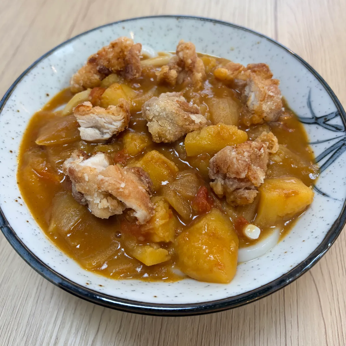 Curry Udon with Karaage - Japanese dish at Iyasaka Cafe