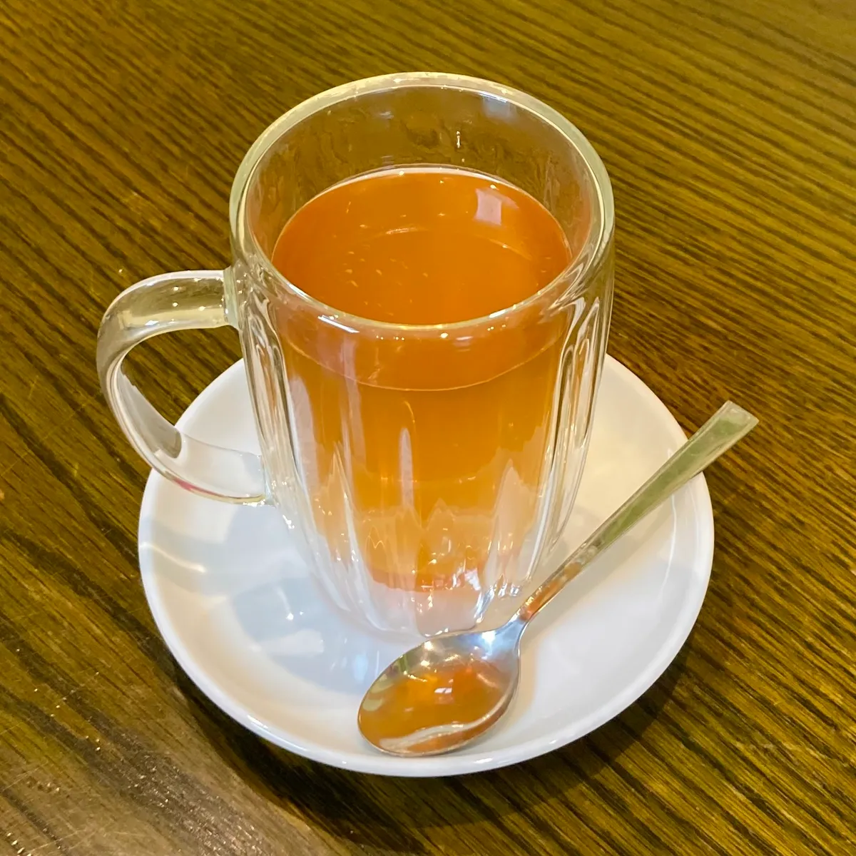 Houjicha Tea - Japanese dish at Iyasaka Cafe