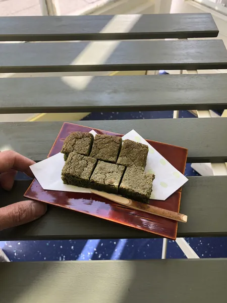 Matcha Brownie - Japanese dish at Iyasaka Cafe