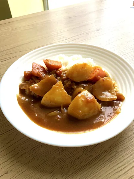 Vegan Veggie Curry (Vegan) - Japanese dish at Iyasaka Cafe